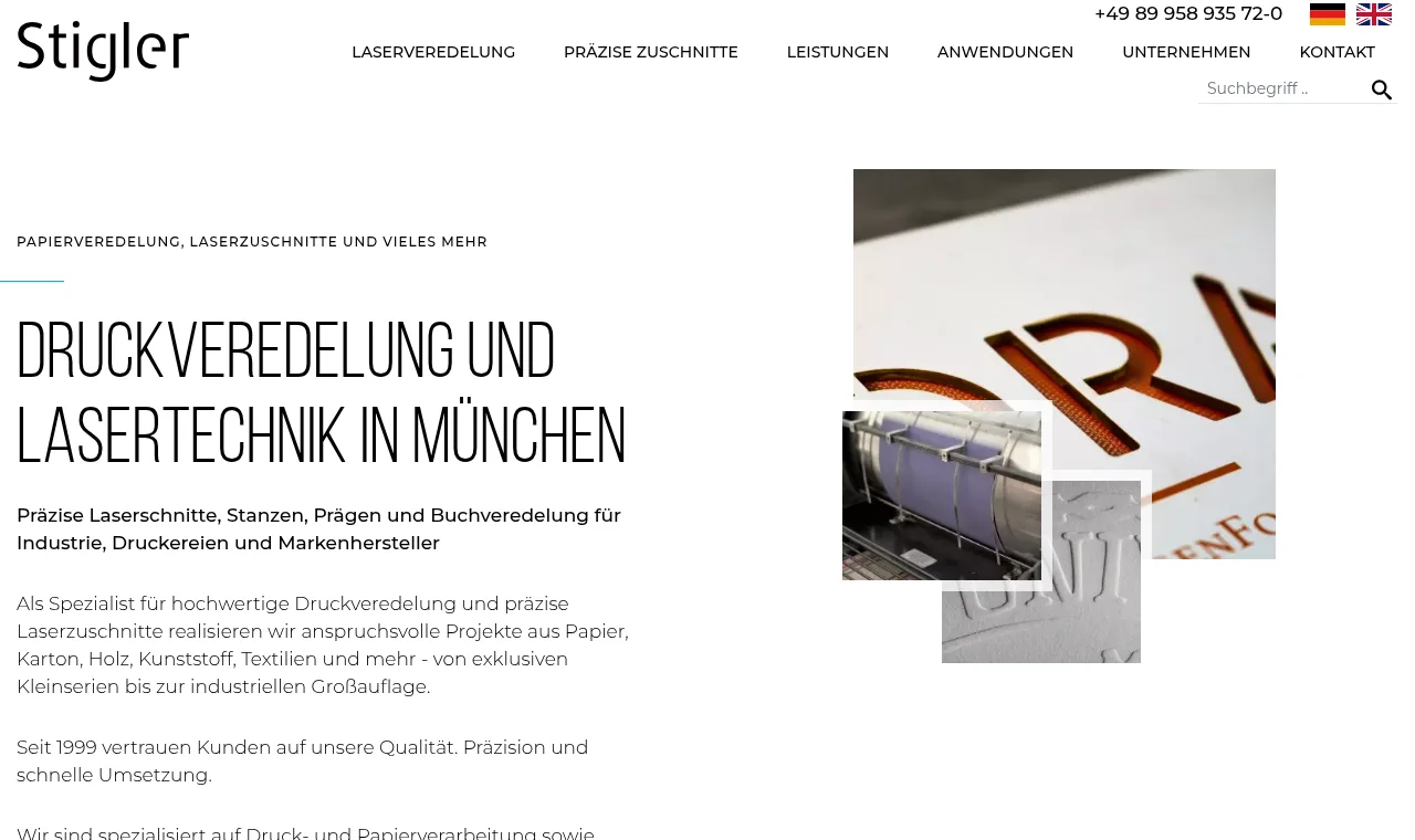 Stigler GmbH: Startseite der neuen Website